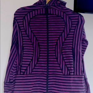 purple and black striped Lululemon jacket